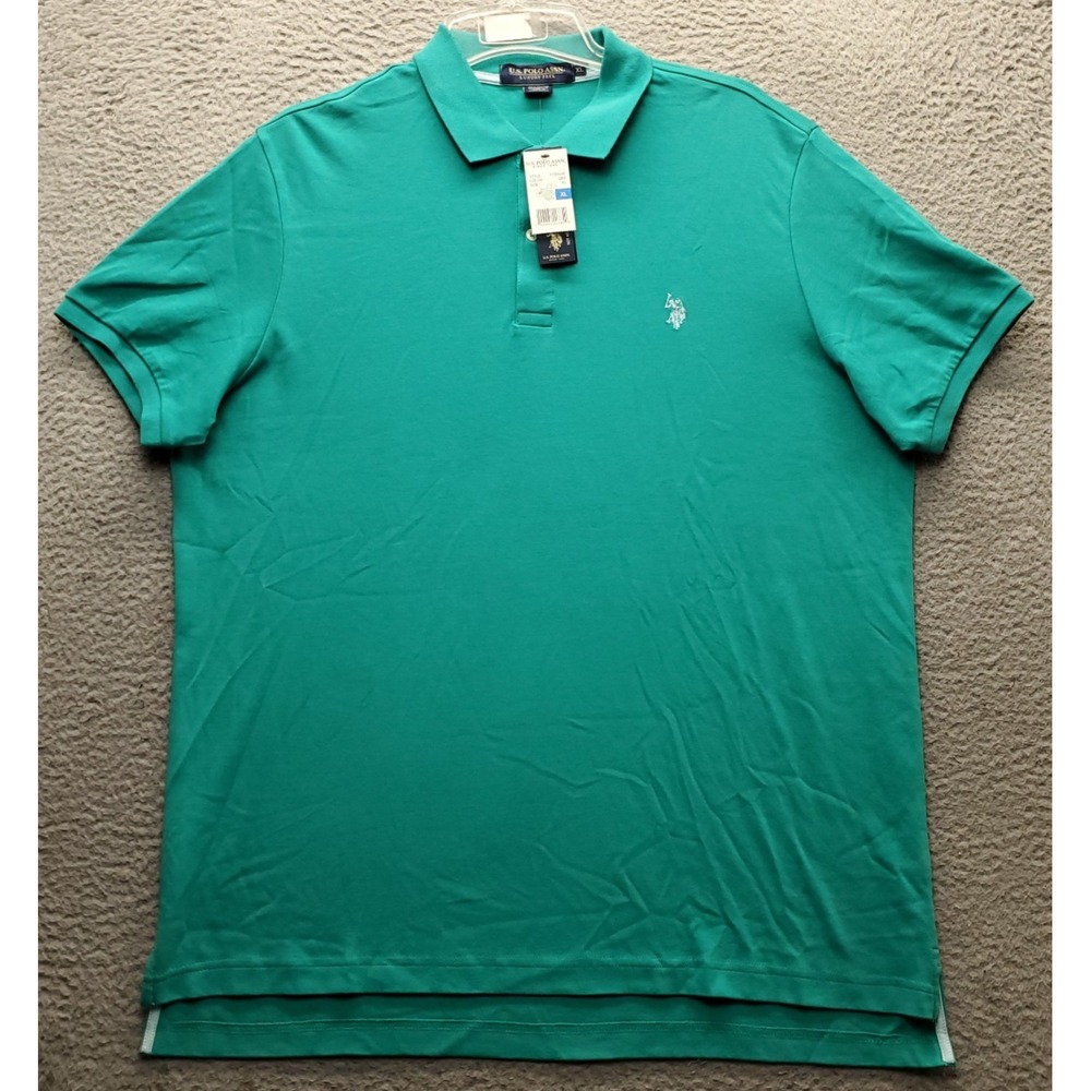 U.S. Polo Assn. Golf Polo Shirt Mens XL Green Luxury Feel Short Sleeve Popover
